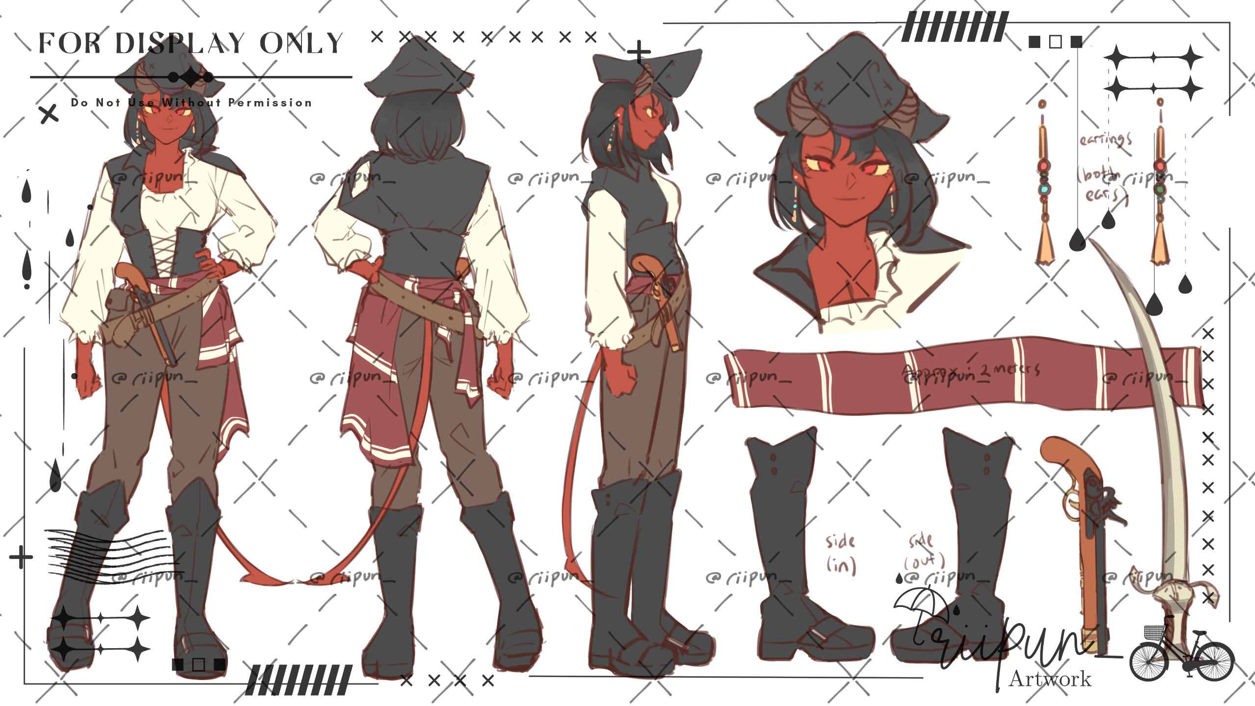 character sheet sketch for modron | art by riipun_ | designed by modron | all rights reserved