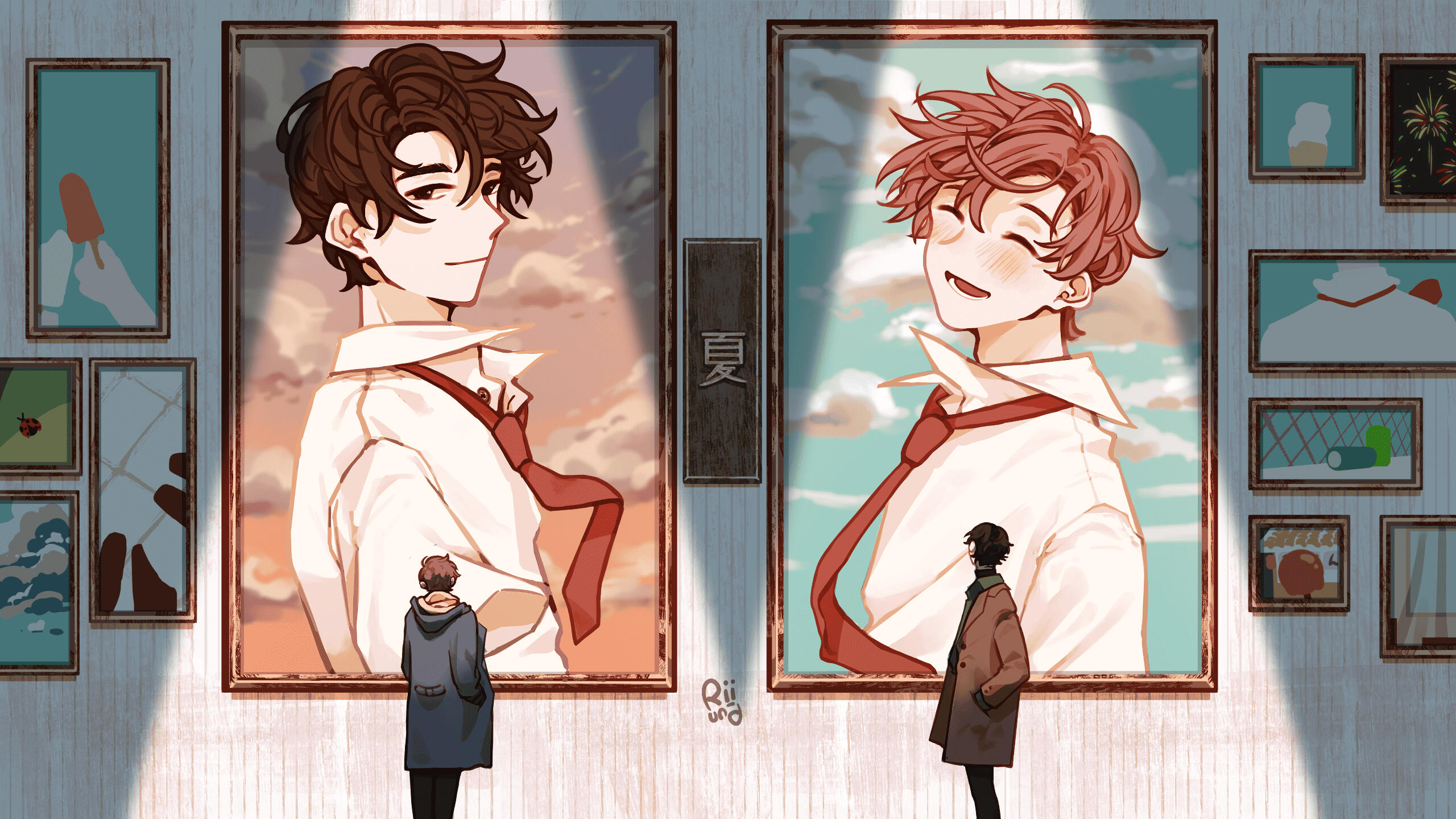 personal work of my original character; kobayama miwaki and futanabe riota